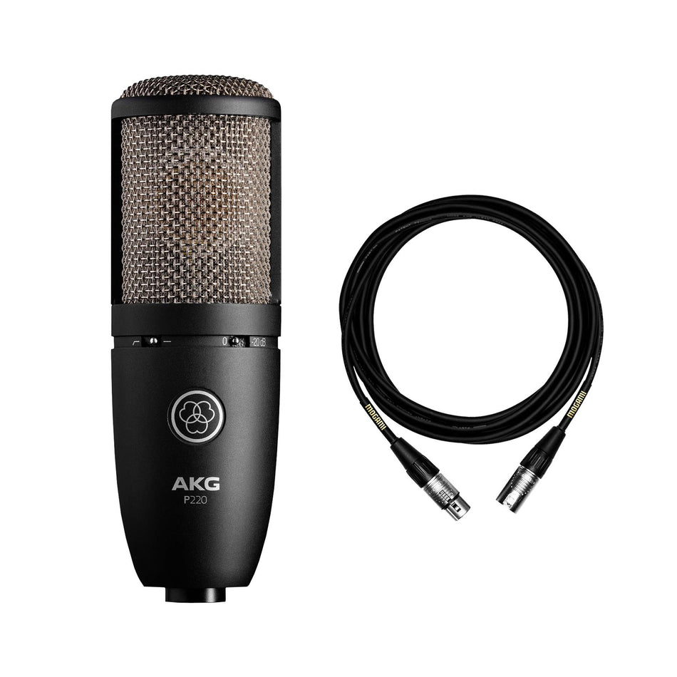 AKG P220 Microphone w/ Premium 15-foot XLR Mogami Cable Bundle