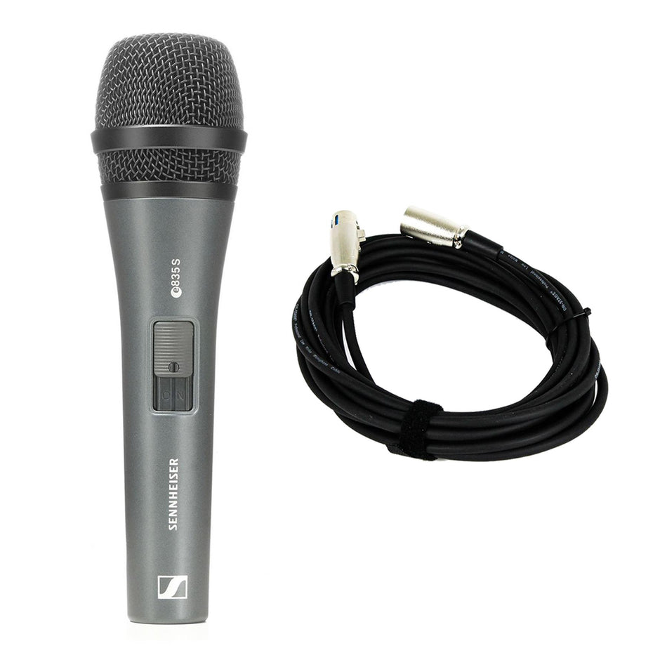 Sennheiser e 835-S Live Vocal Microphone Bundle with 20-foot XLR Cable