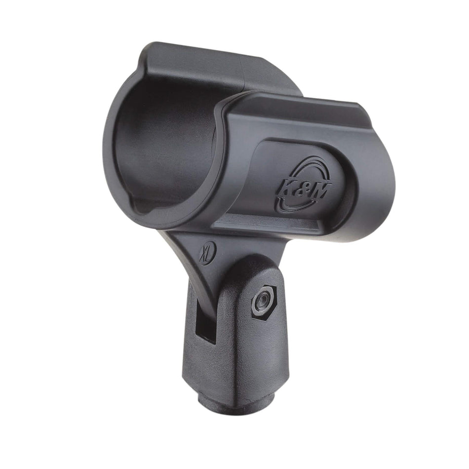 K&M 85070 Black Wireless Microphone Clip Mic Clamp Holder Heavy Duty