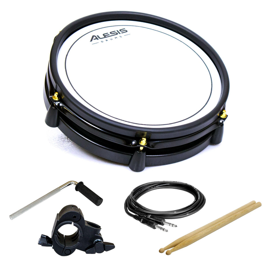 Alesis 10" Dual-Zone Mesh Drum Pad for Command Mesh SE Special Edition with Clamp, L-Rod, TRS Cable & Drum Sticks