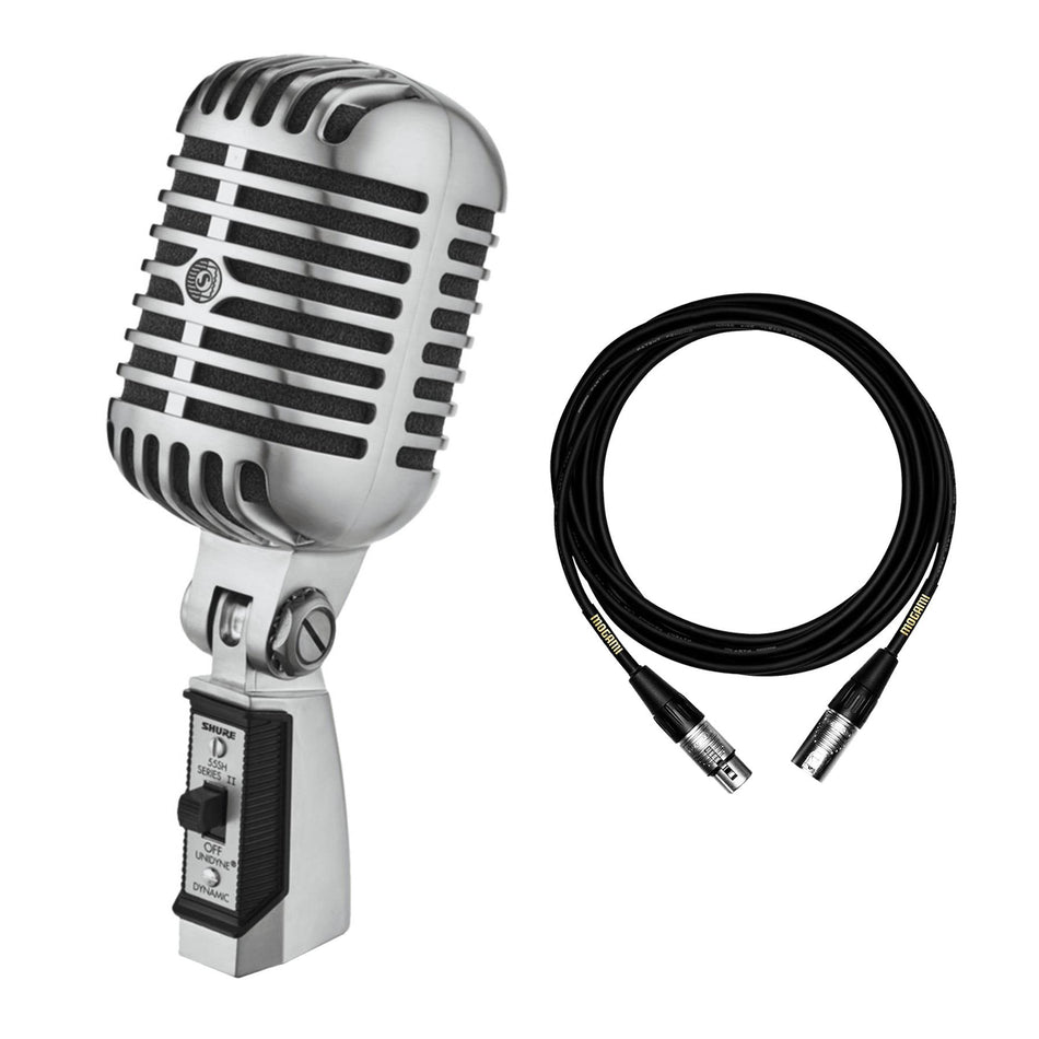 Shure 55SH Series II Dynamic Vocal Microphone Bundle with Mogami XLR Cable