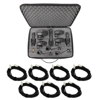Shure PGADRUMKIT7 7-Piece Drum Microphone Kit Bundle with XLR Cables Mic Set
