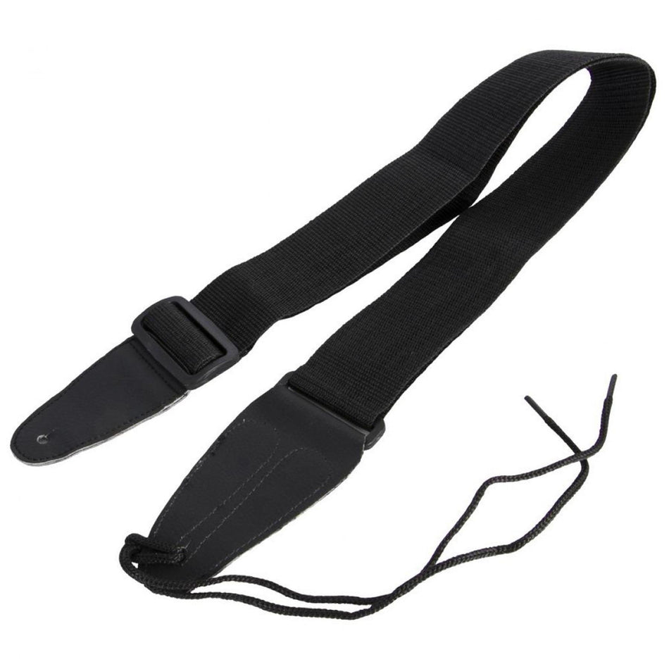 On-Stage GSA10BK Black Adjustable Guitar Strap with Leather Ends