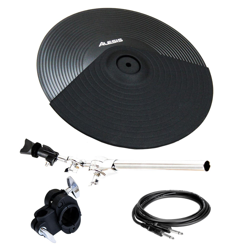 Alesis 12" Single Zone Cymbal Pad Bundle with Support Arm, Clamp, TS Cable