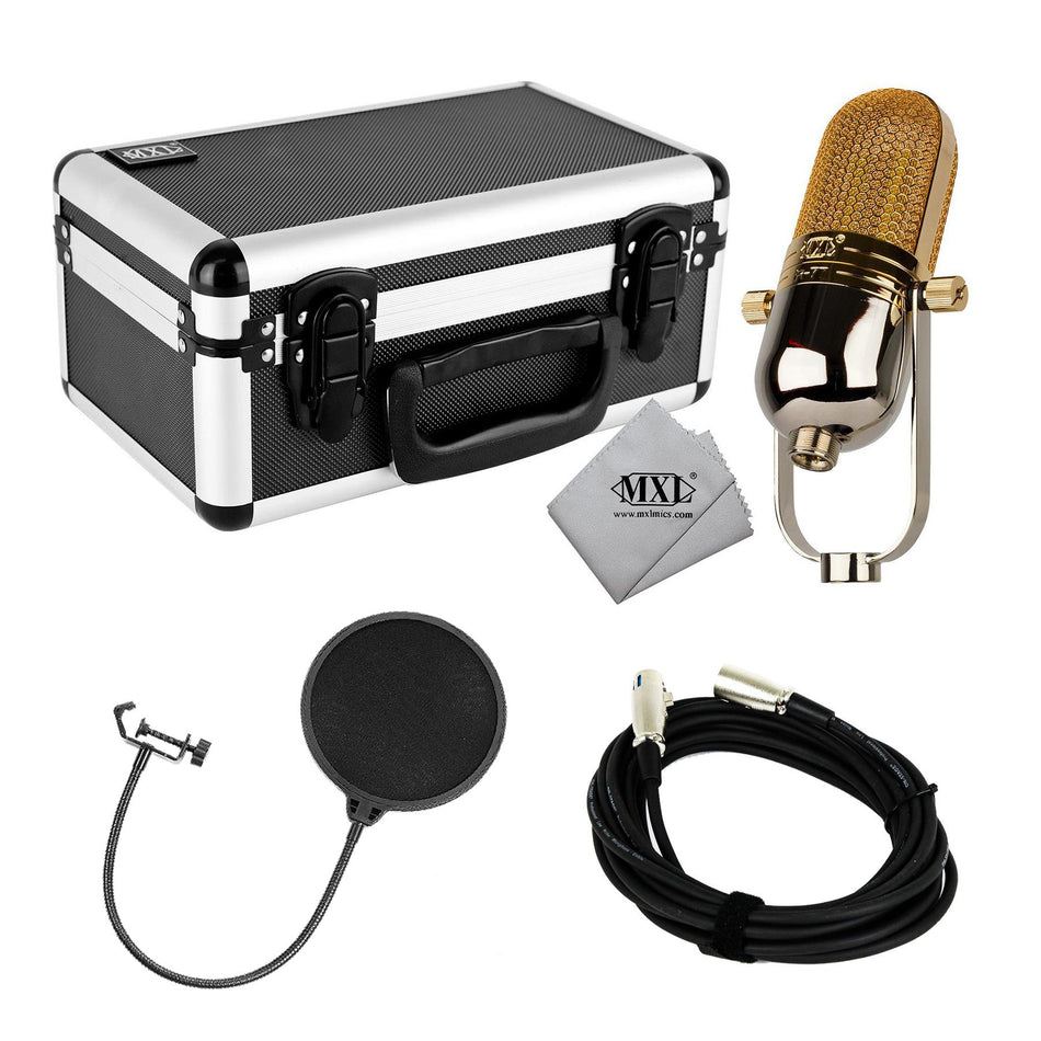 MXL R77 Microphone w/ 20-foot XLR Cable & Pop Filter Bundle