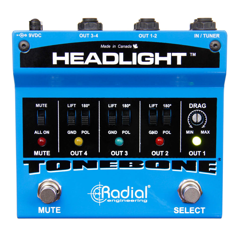 Radial Engineering Headlight 4-Output Guitar Amp Selector Pedal