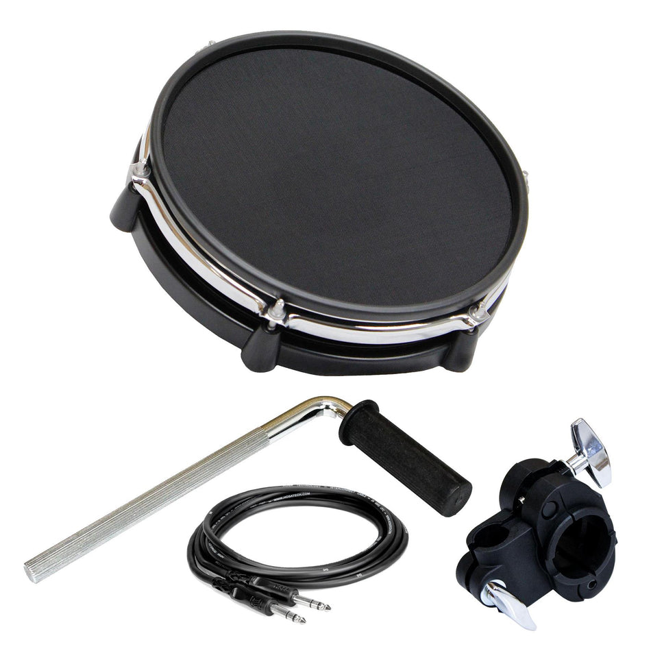 Alesis 10" Dual Zone Drum Pad w/ L-Rod, Clamp, 1/4" TRS Cable Bundle