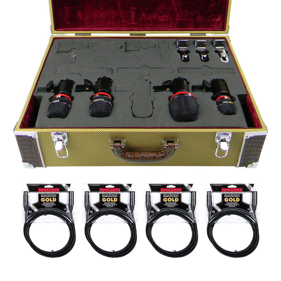 Avantone CDMK-4 Drum Microphone Kit Bundle with 4 Mogami Gold Studio Cables