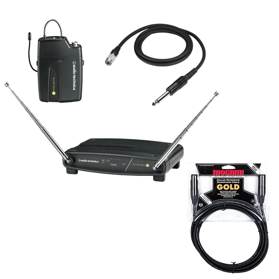 Audio-Technica ATW-901a/G Guitar Wireless System Bundle with Mogami Gold Cable