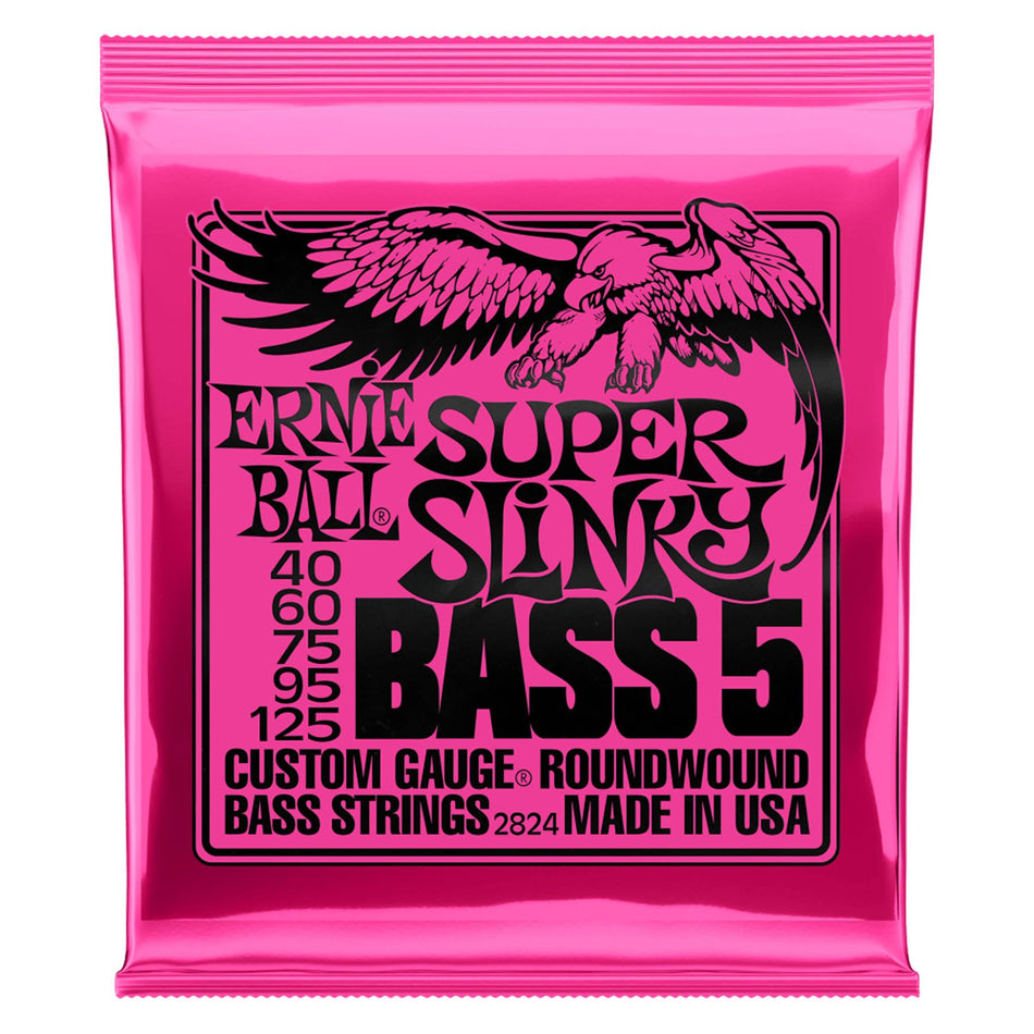Ernie Ball P02824 Super Slinky 5-String Nickel Wound Electric Bass Strings