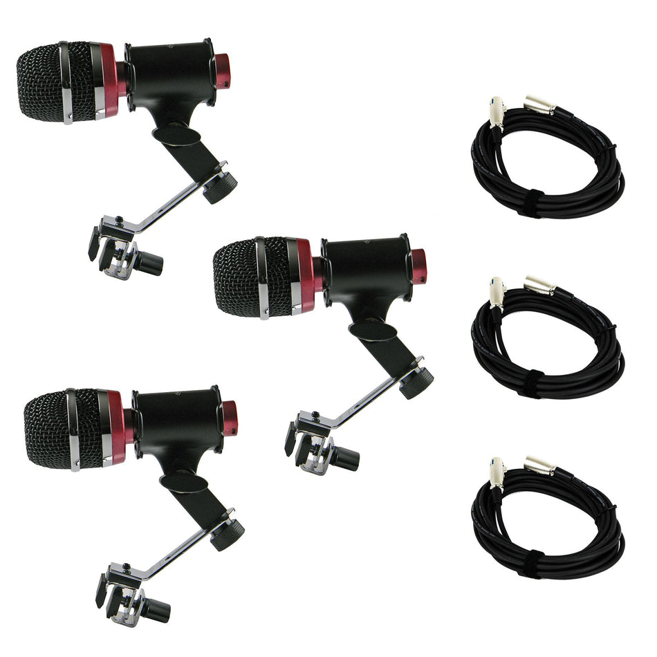 Avantone Pro ATOM Microphone Three Pack w/ Three 20-Foot XLR Cables Bundle