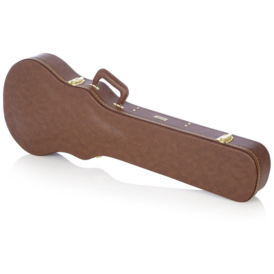 Gator GW-LP-BROWN Vintage Brown Deluxe Wood Case for Single Cutaway Electric Guitars