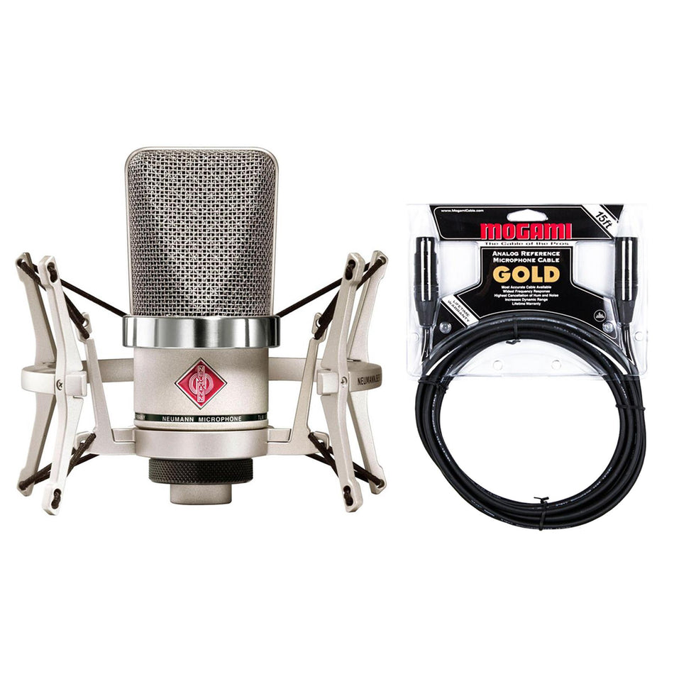 Neumann TLM 102 Nickel Microphone Studio Set Bundle with Mogami Gold XLR Cable