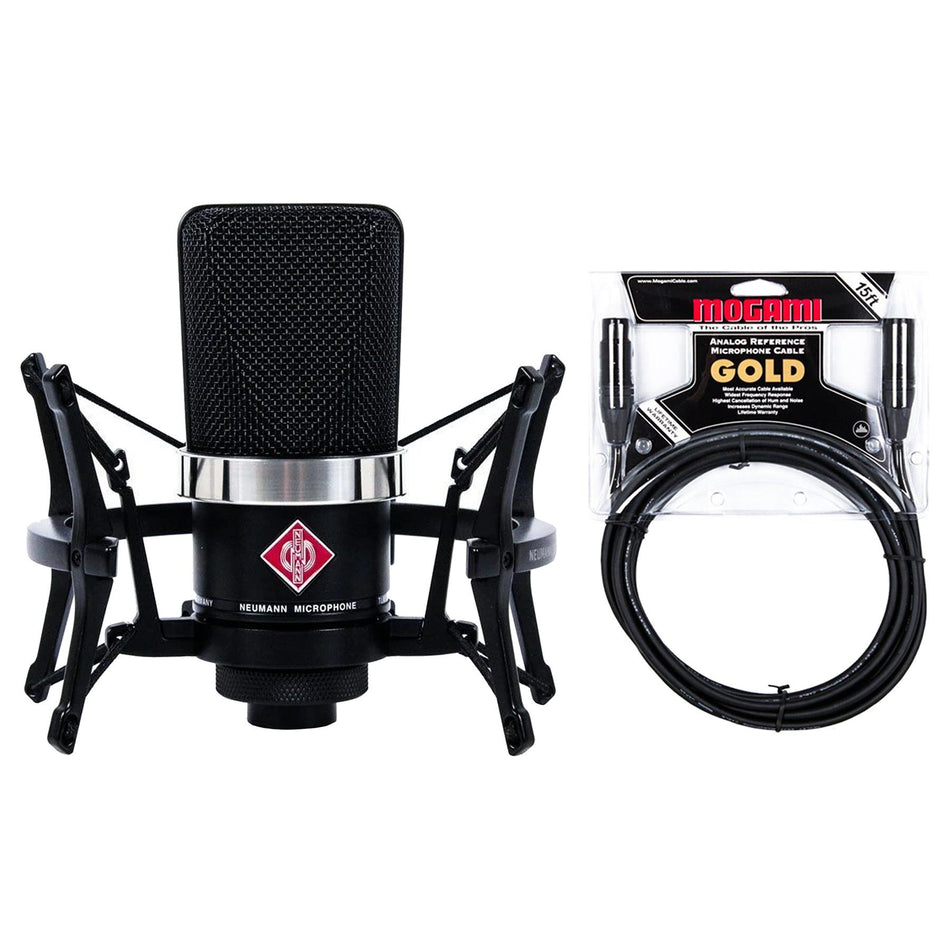 Neumann TLM 102 Black Microphone Studio Set Bundle with Mogami Gold XLR Cable