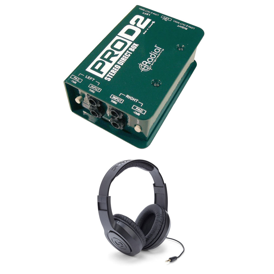 Radial Engineering ProD2 Bundle with Samson SR350 Headphones