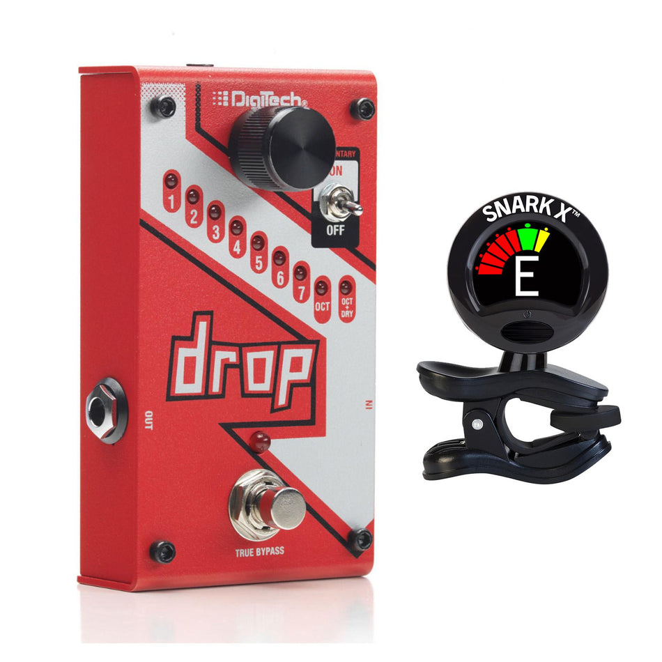 Digitech The Drop Polyphonic Drop Tune Pedal Bundle with Snark X Tuner