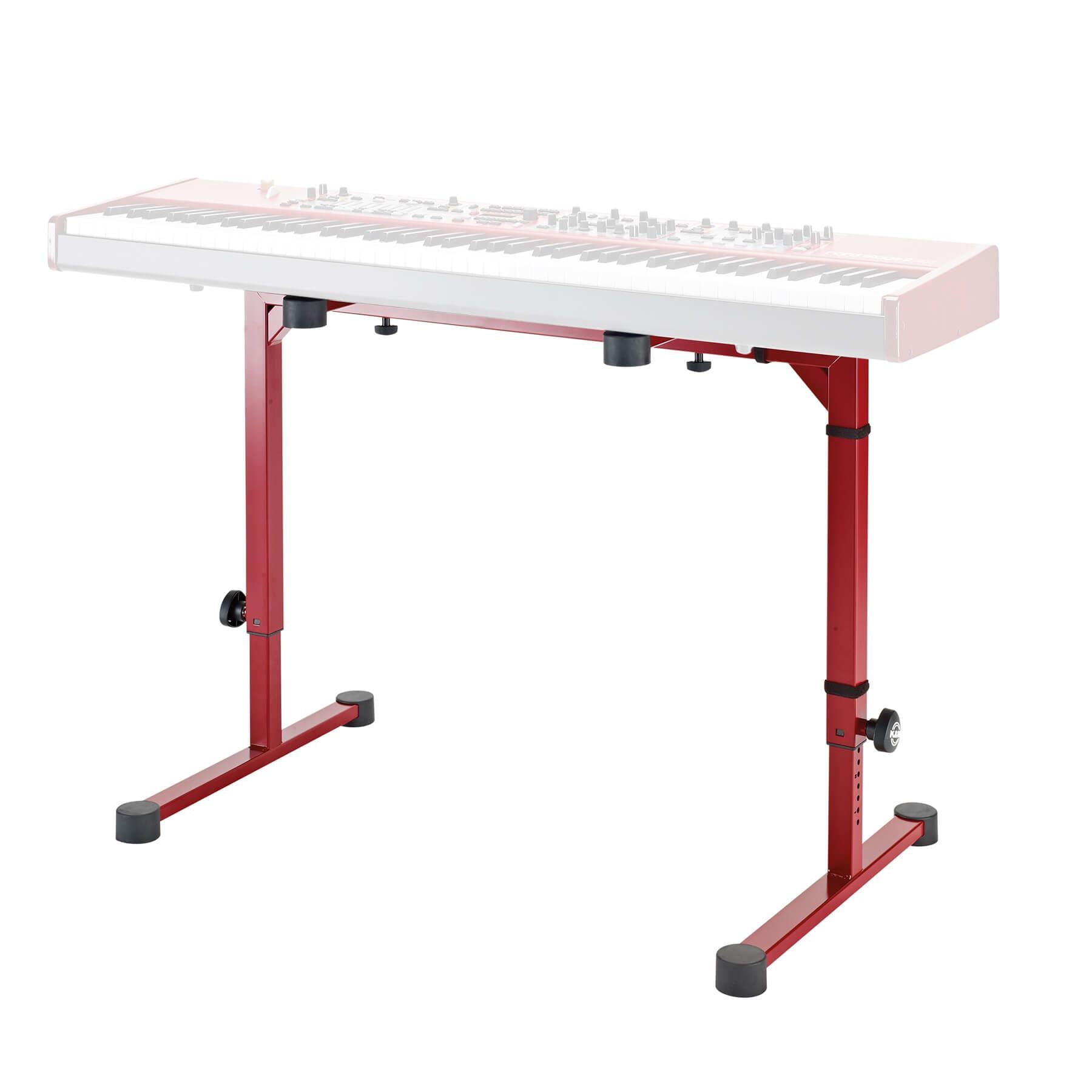 K&M 18810 Red Omega Table-Style Height Adjustable Keyboard Stand