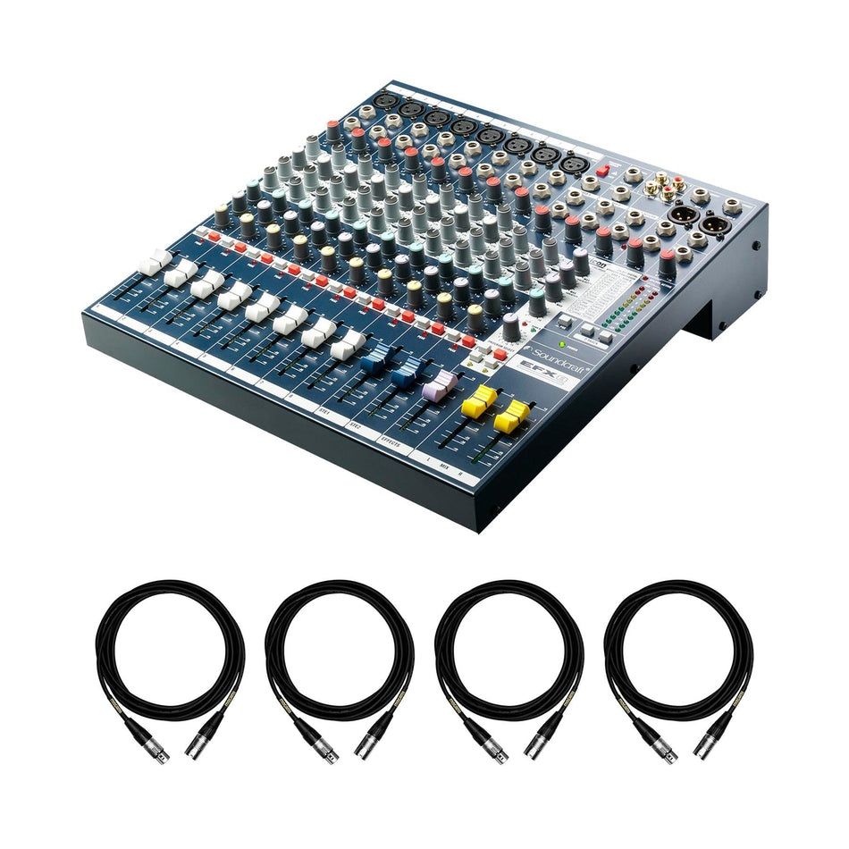 Soundcraft EFX8 Mixing Console Bundle with 4 15-foot Mogami XLR Cables