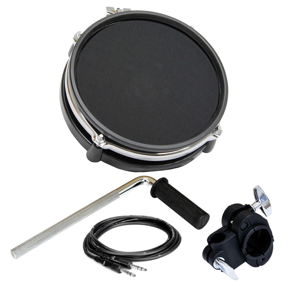 Alesis 8" Dual Zone Drum Pad w/ L-Rod, Clamp, 1/4" TRS Cable Bundle