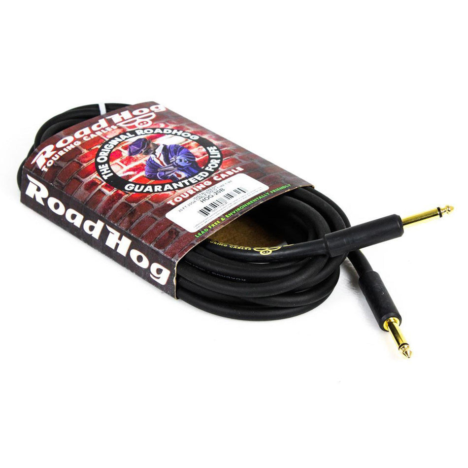 RapcoHorizon RoadHog HOG-20B 1/4" TS Guitar/Instrument Cable, 20-Foot
