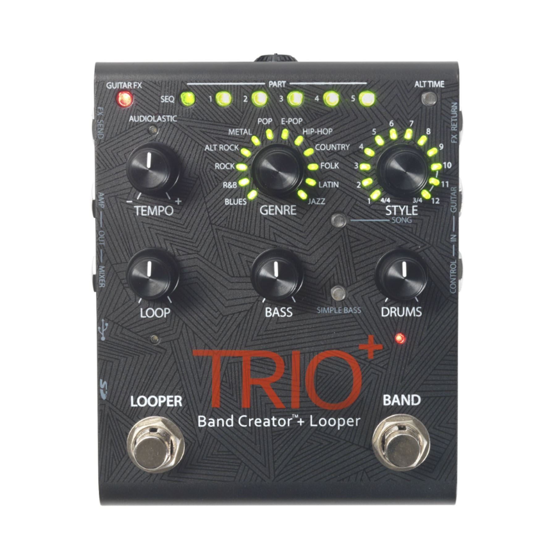 Digitech Trio+ Band Creator and Looper Effect Pedal w/ Power 
