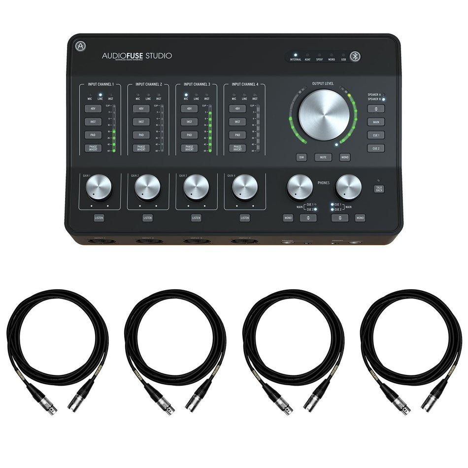 Arturia AudioFuse Studio USB Audio Interface Bundle with 4 Mogami XLR Cables