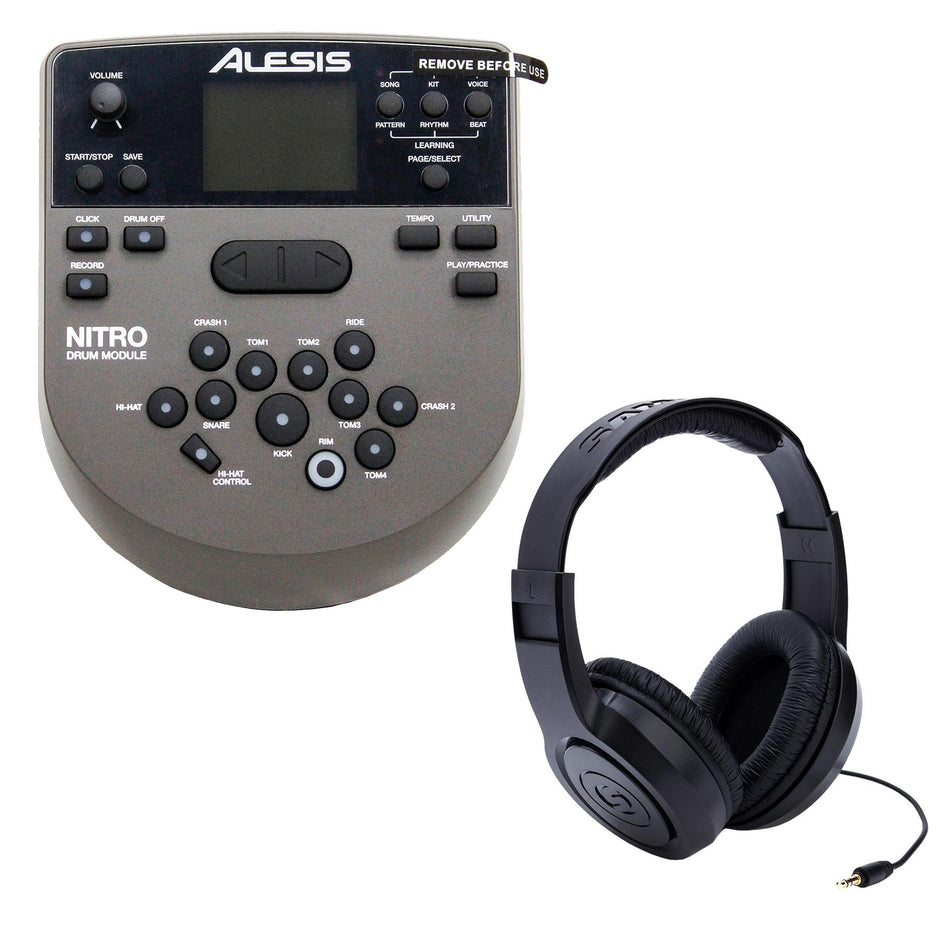 Alesis Nitro Electronic Drum Module Bundle with Samson SR350 Stereo Headphones