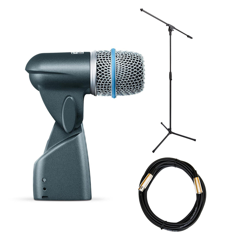 Shure Beta 56A Dynamic Snare/Tom Microphone Bundle with Stand & XLR Cable