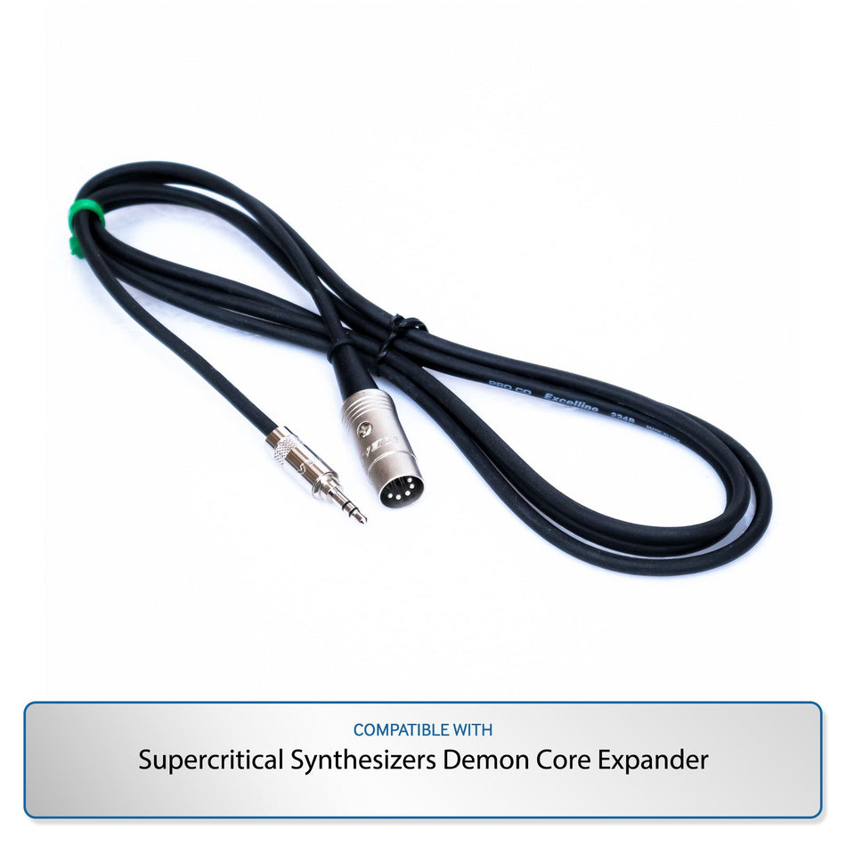 RapcoHorizon 6-Foot MIDI to 1/8" TRS Type-B Cable for Supercritical Synthesizers Demon Core Expander