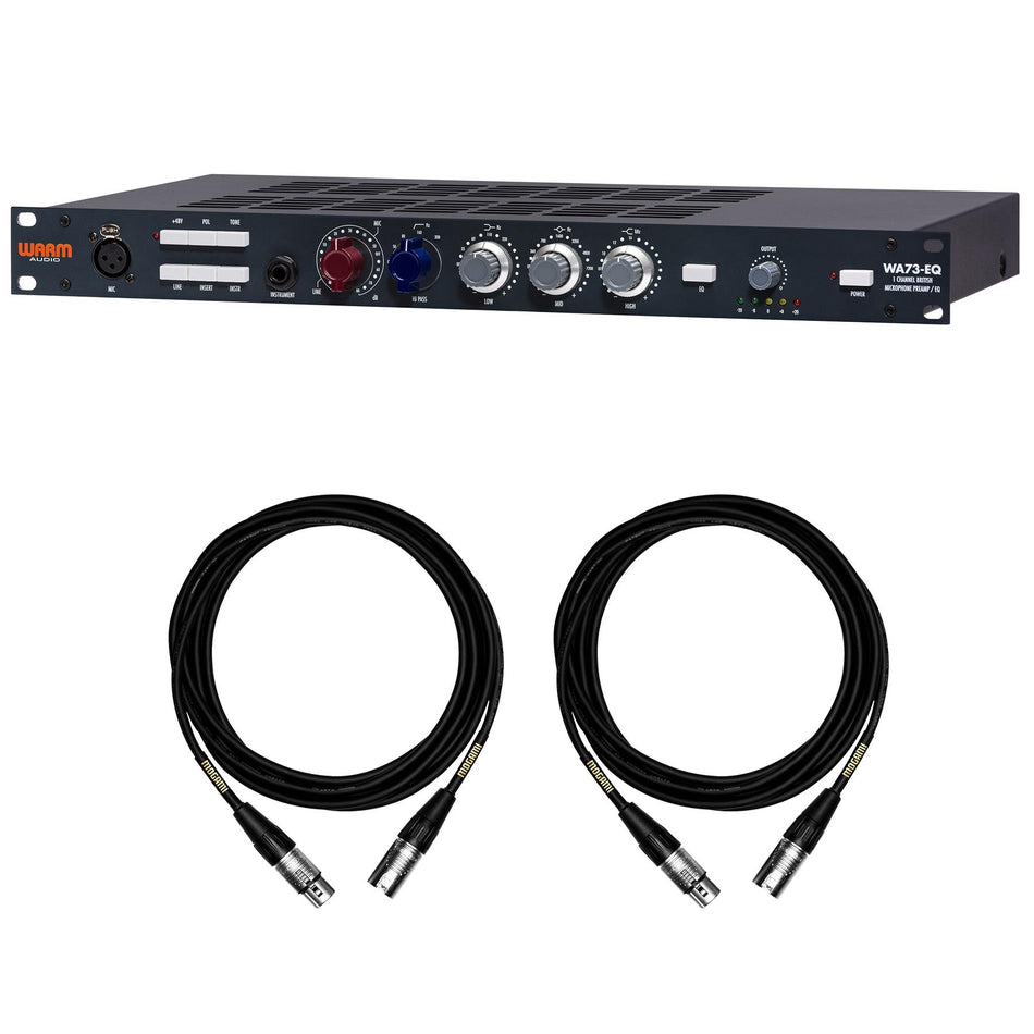 Warm Audio WA73-EQ Mic Preamp with Equalizer w/ 2 15ft Mogami XLR Cables Bundle