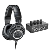 Audio-Technica ATH-M50X Headphones Bundle with On-Stage HA4000 Headphone Amp