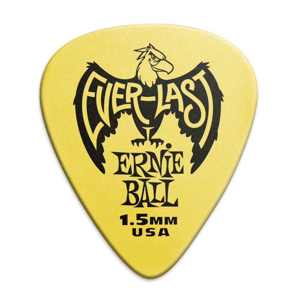Ernie Ball 9195 Yellow 1.5mm Everlast Guitar Picks - 12-pack