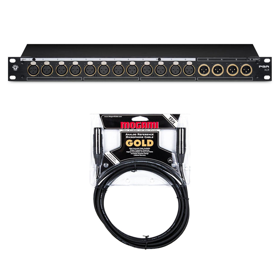 Black Lion BPR XLR 16-Point XLR Patchbay w/ Mogami Gold XLR Cable Bundle