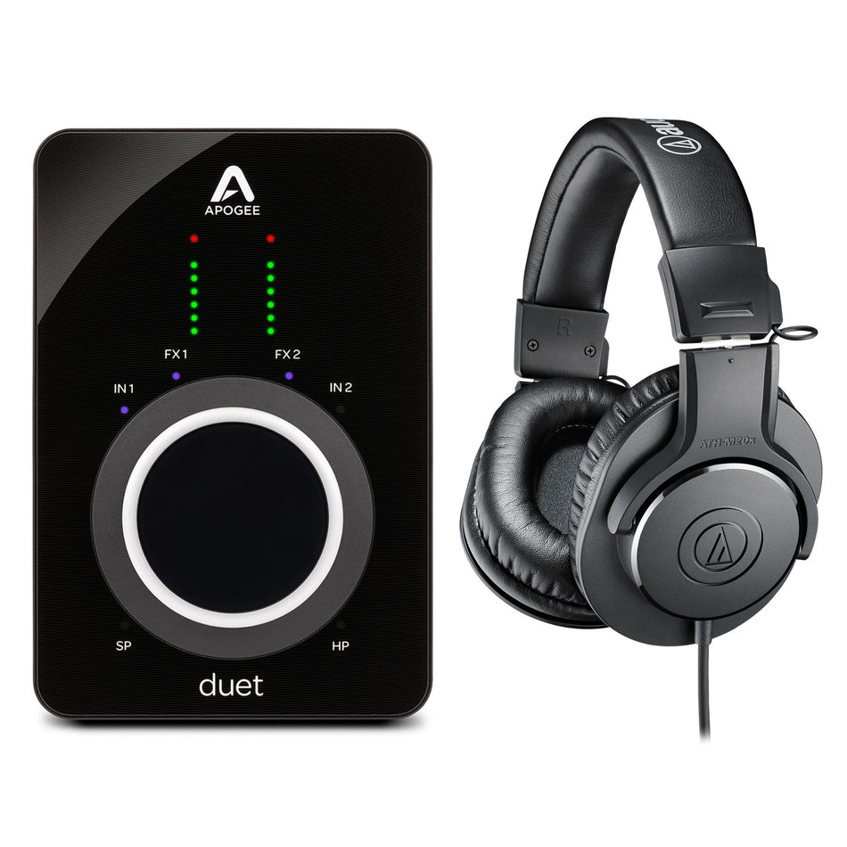 Apogee Duet 3 Bundle with Audio-Technica ATH-M20x Headphones