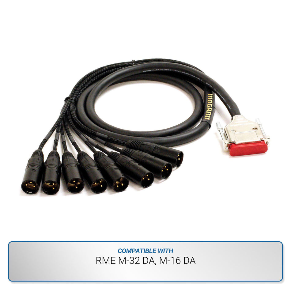 Mogami Gold 10-foot DB25 to XLRM 8-Channel Analog Snake for RME M-32 DA and M-16 DA
