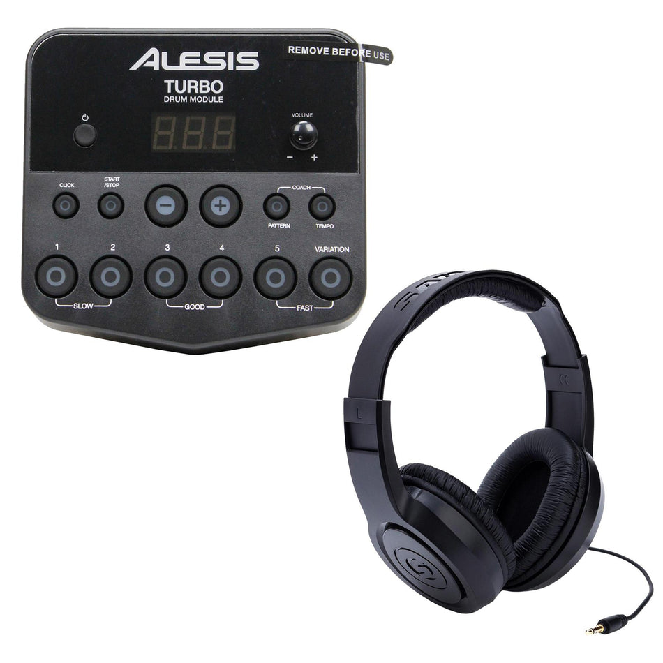 Alesis Turbo Electronic Drum Module Bundle with Samson SR350 Stereo Headphone