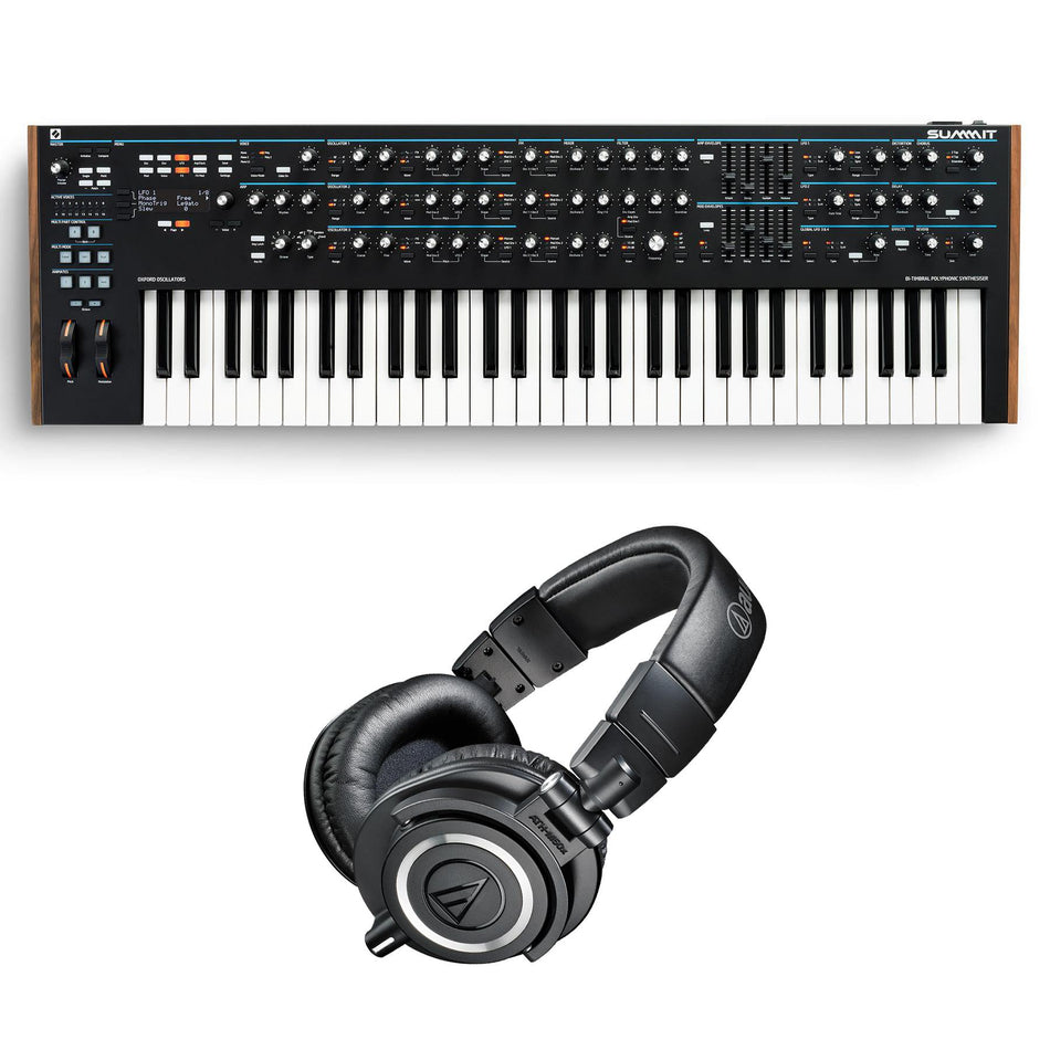 Novation Summit Synthesizer Bundle with Audio-Technica ATH-M50x Headphones
