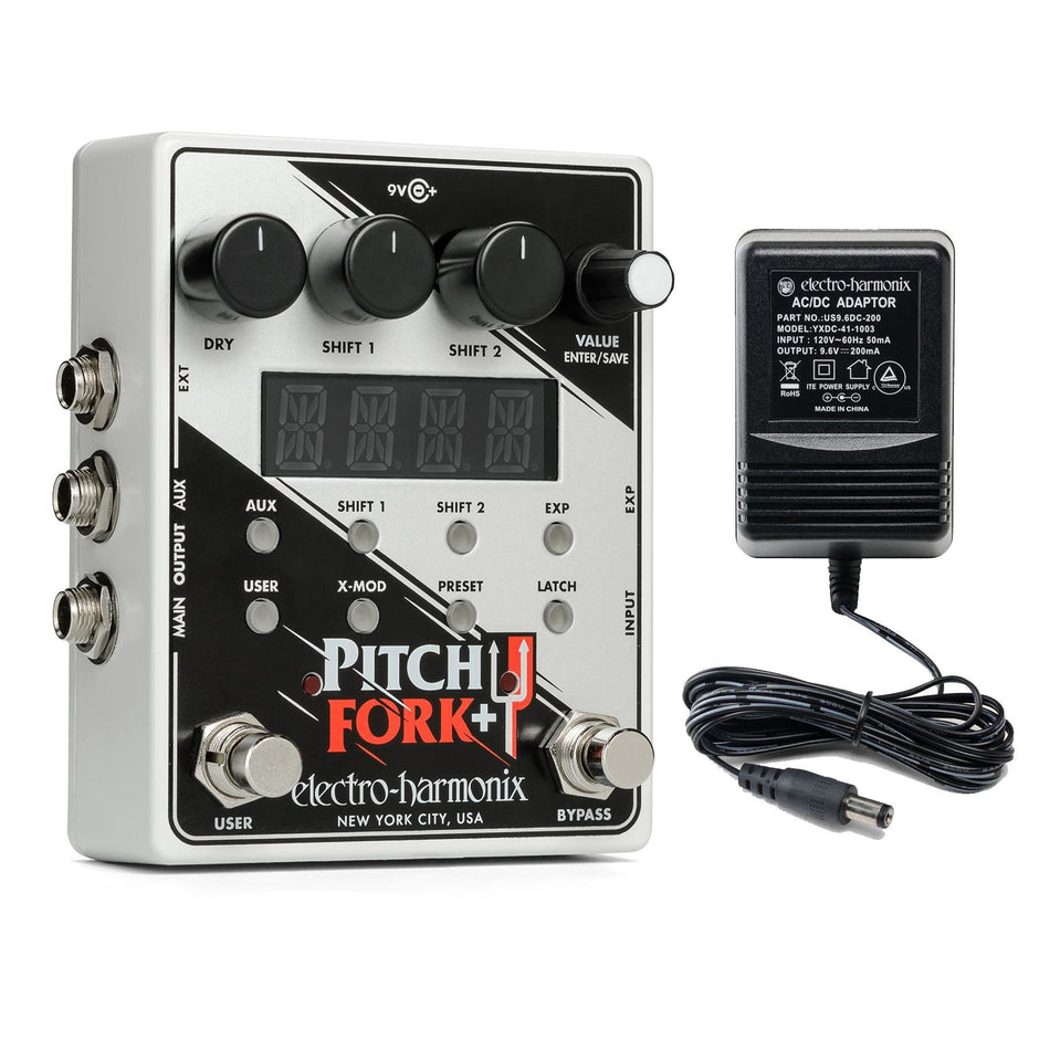 Electro-Harmonix Pitch Fork Plus Polyphonic Pitch Shifter/Harmony Pedal with PSU