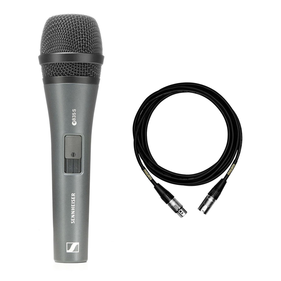 Sennheiser e835S Microphone w/ Premium 15-foot XLR Mogami Cable Bundle