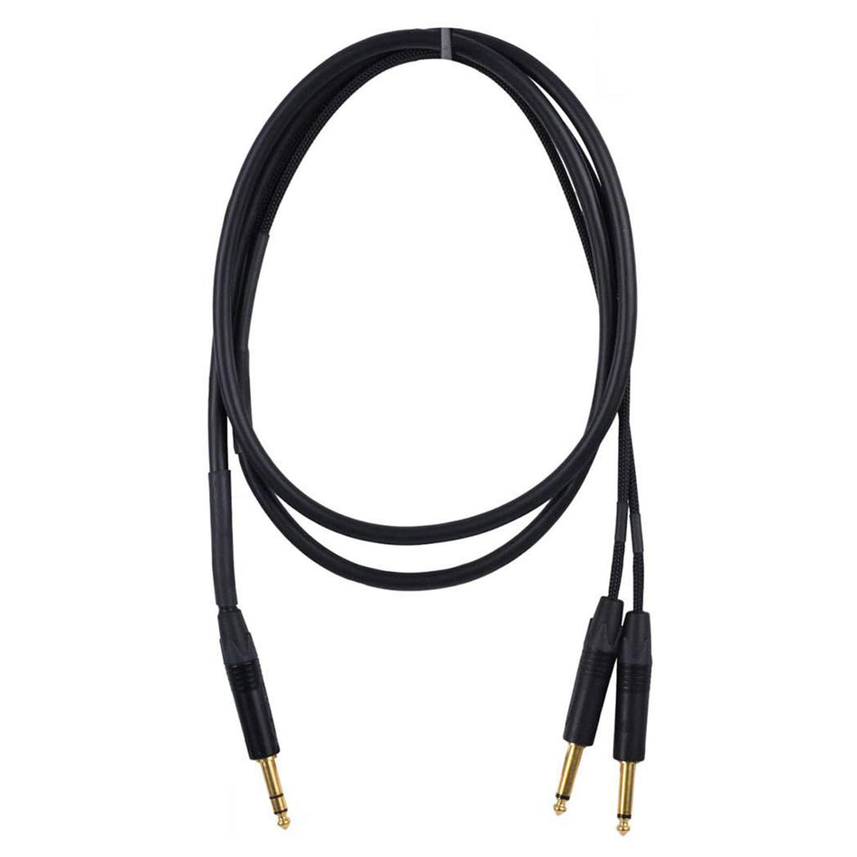 Mogami Gold Insert 1/4" TRS to Dual 1/4" TS Y-Cable, 6 Foot
