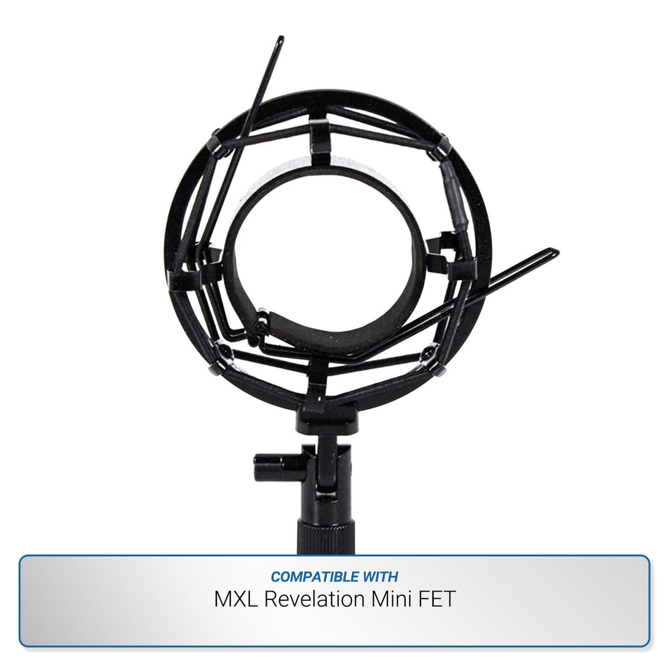MXL Black Shock Mount compatible with MXL Revelation Mini FET Microphone