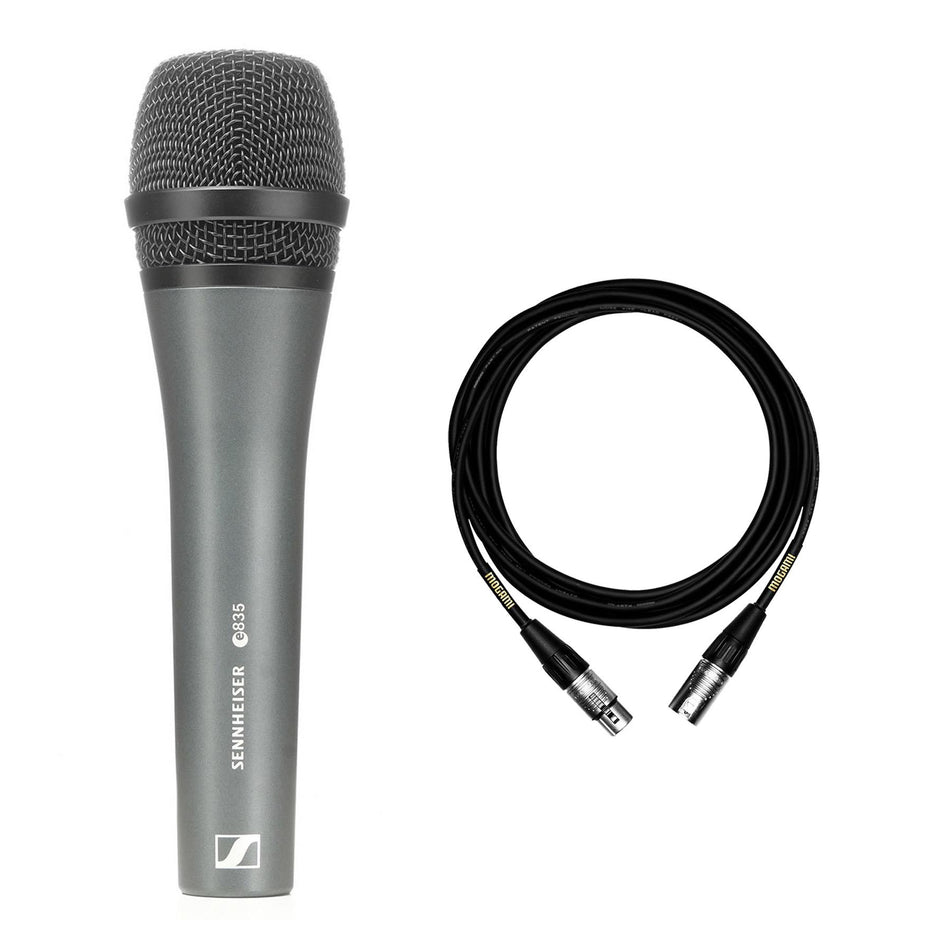 Sennheiser e835 Microphone w/ Premium 15-foot XLR Mogami Cable Bundle