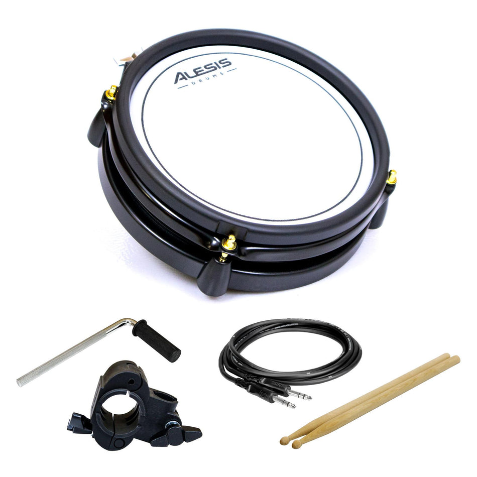 Alesis 8" Dual-Zone Mesh Pad for Surge Mesh SE with Clamp, L-Rod, Cable and Drum Sticks