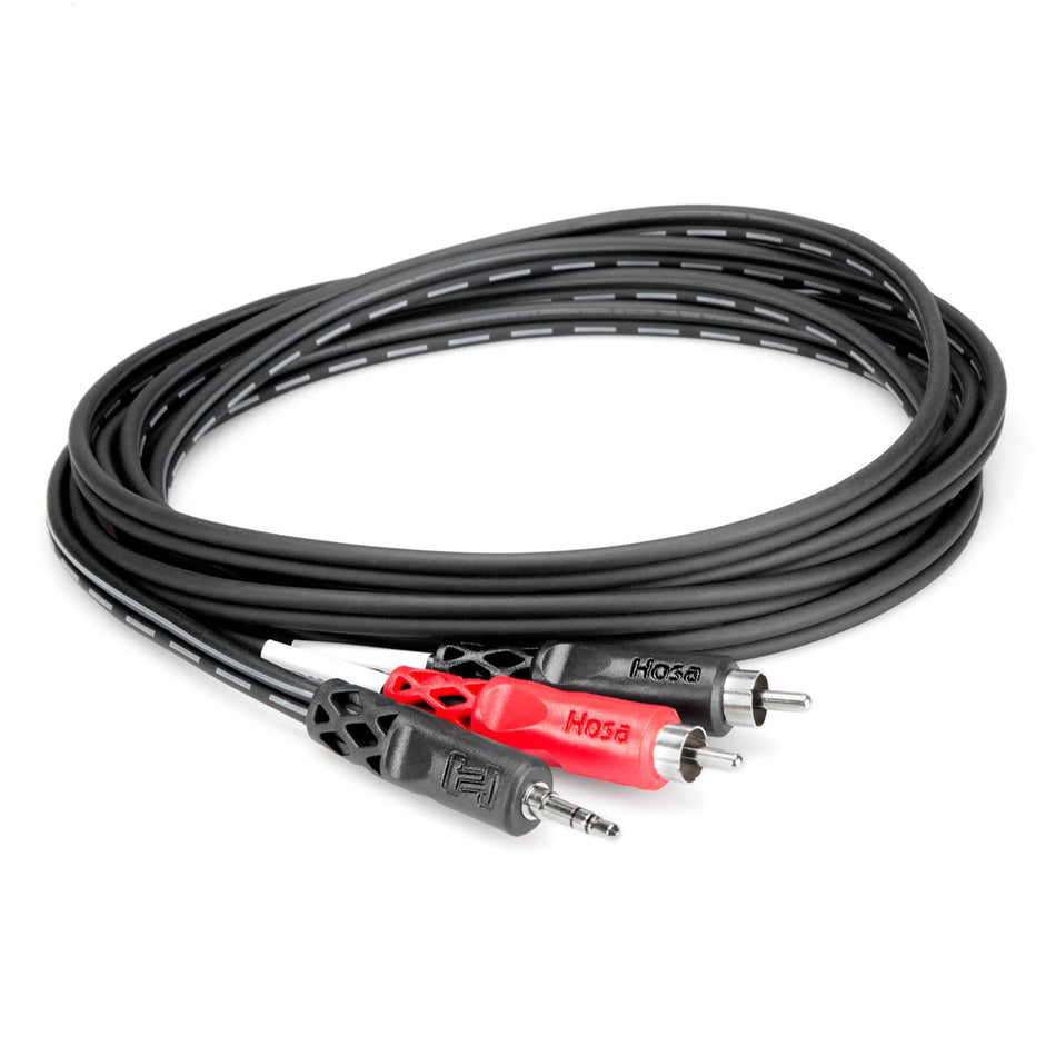 Hosa 3-Foot 1/8" to RCA Stereo Breakout Cable CMR-203 3.5mm