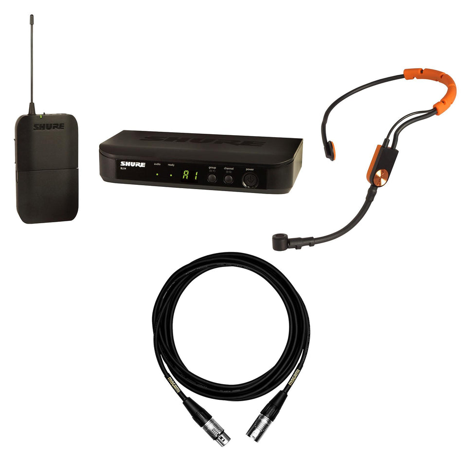 Shure BLX14-SM31 (J11) Wireless Set Bundle with 15-Foot Mogami XLR Cable