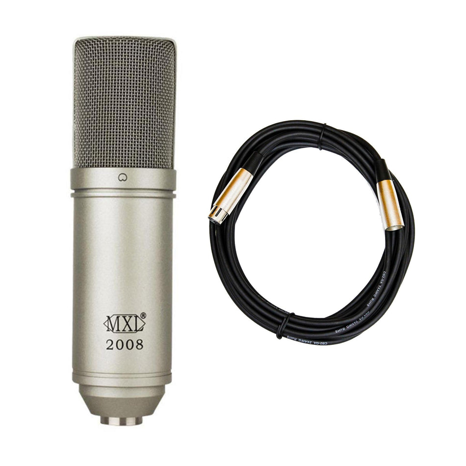 MXL 2008 Condenser Microphone w/ 20-foot XLR Cable Bundle