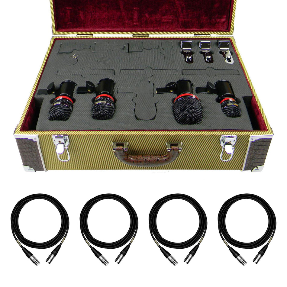 Avantone CDMK-4 4-Mic Drum Microphone Kit Bundle with 4 Mogami XLR Cables