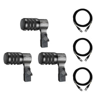 Audio-Technica ATM230PK Microphone 3-Pack Bundle with 3 Mogami XLR Cables
