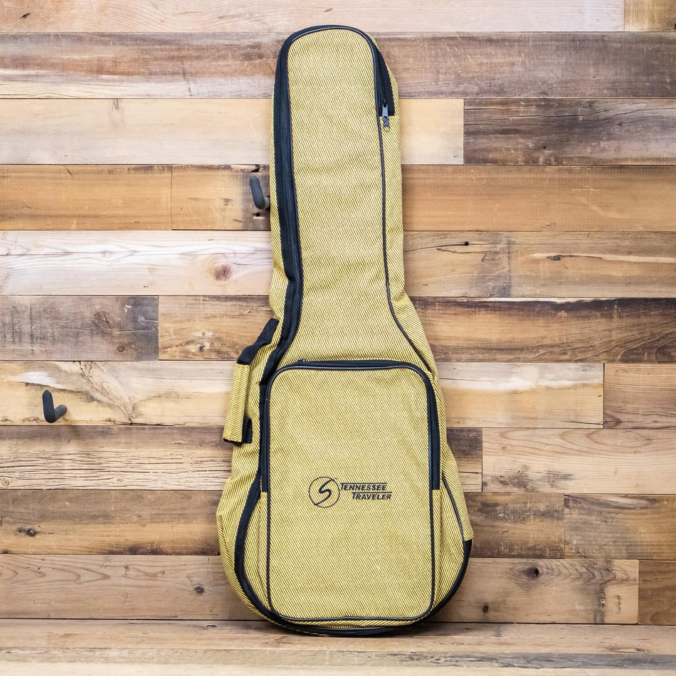 Samick Padded Backpack Travel Guitar Gig Bag (fits Fender Squire Mini), Tweed