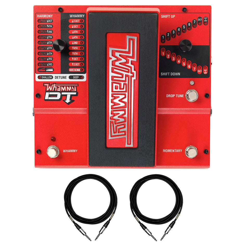 Digitech Whammy DT Pedal Bundle with 2 10-foot Mogami 1/4" TS Cables